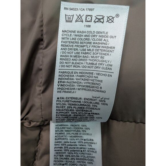 Athleta Puffer Vest Women XL Champagne Downtown Down Water Resistant - Picture 12 of 12